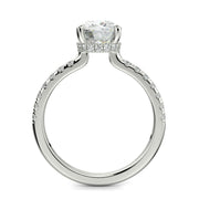 Pauline Cushion Cut Pave Hidden Halo 4 Prong Claw Set Engagement Ring Setting - Nivetta